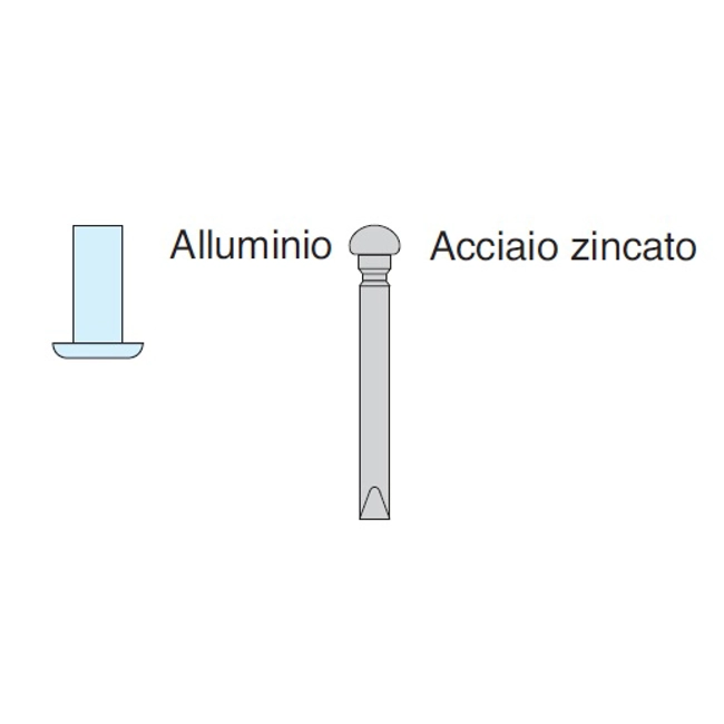 Vendita online Rivetto in alluminio con chiodo in acciaio zincato